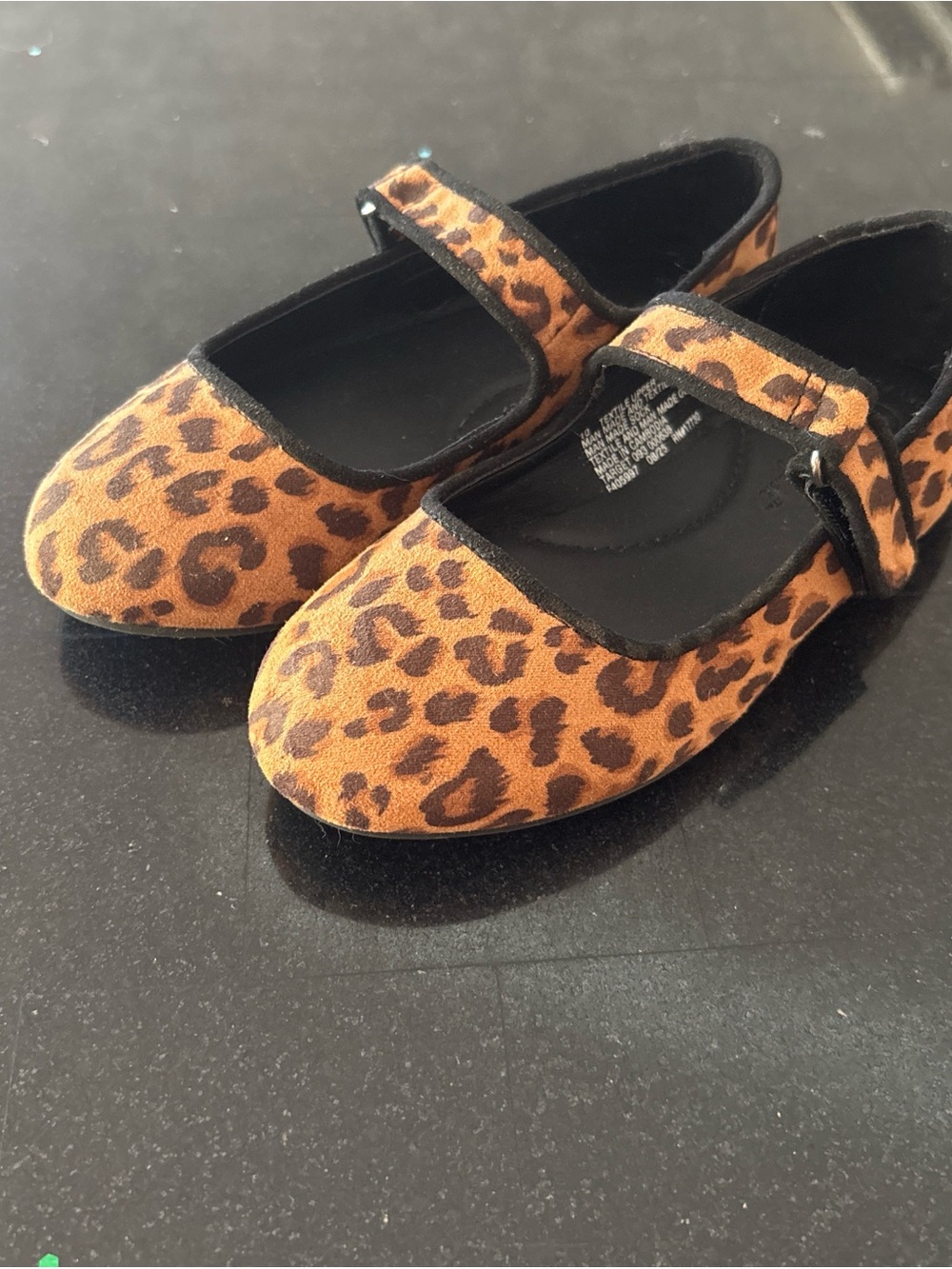 Cat & Jack Leopard Print Mary Jane Shoes - Brown & Black